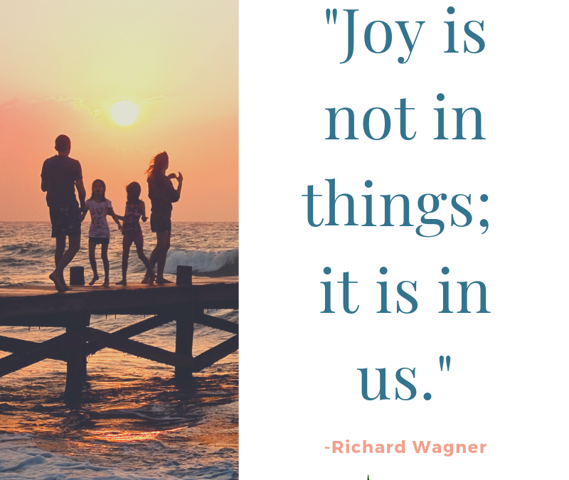 Joy is not in things; it is in us.