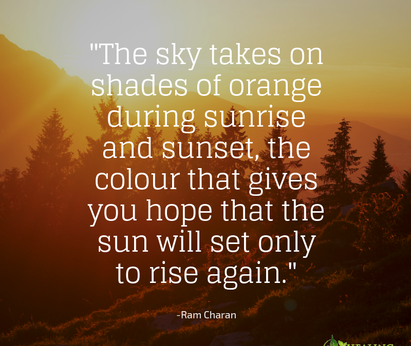 The sky takes on shades of orange during sunrise and sunset, the colour that gives you hope that the sun will set only to rise again